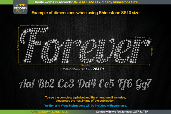 Create Stunning Text with the Forever Rhinestone Script Font