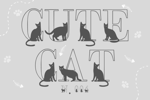 Cute Cat N.004: A Playful Typeface for Whimsical Designs