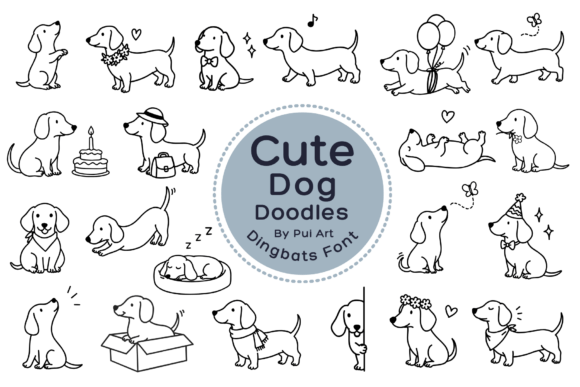 Discover the Charm of a Cute Dog Doodle Typeface