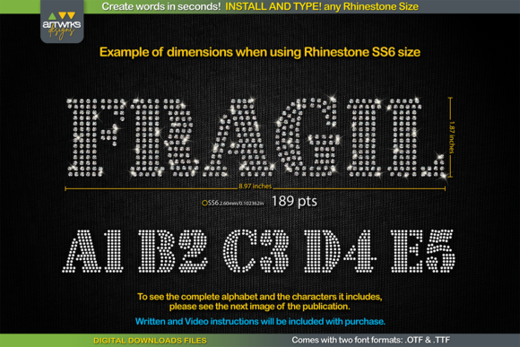 Rhinestone Template TTF: Instant Bling Text