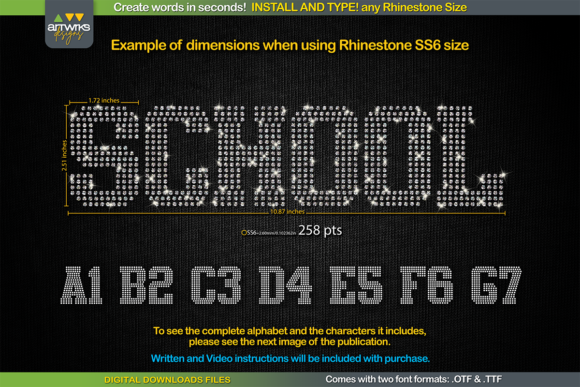 RS02 Atletico TTF RHINESTONE Template: Instant Sparkle for Text